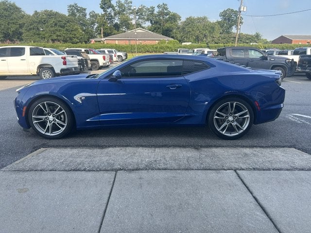 2019 Chevrolet Camaro 1LT in Riverside Blue Metallic — front three-quarter view