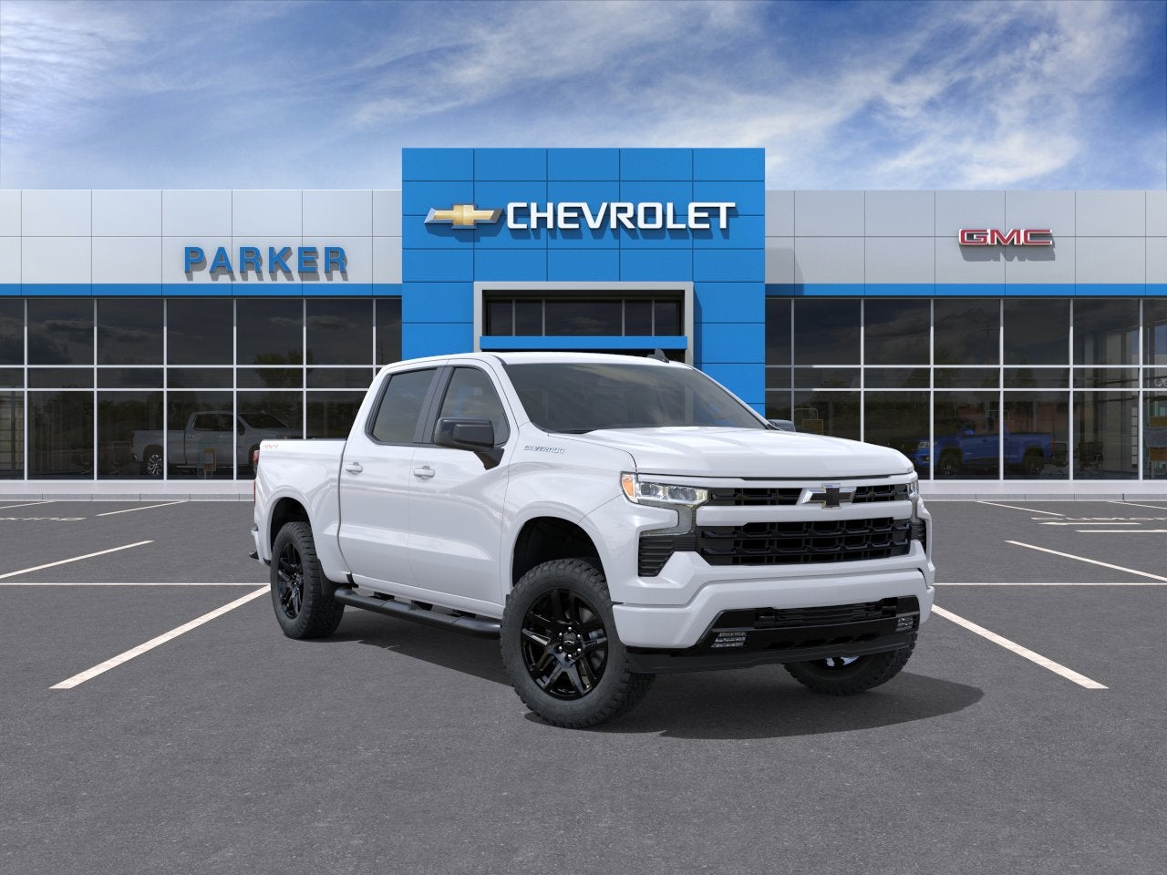 2026 Chevrolet Silverado 1500 RST in Summit White — front three-quarter view