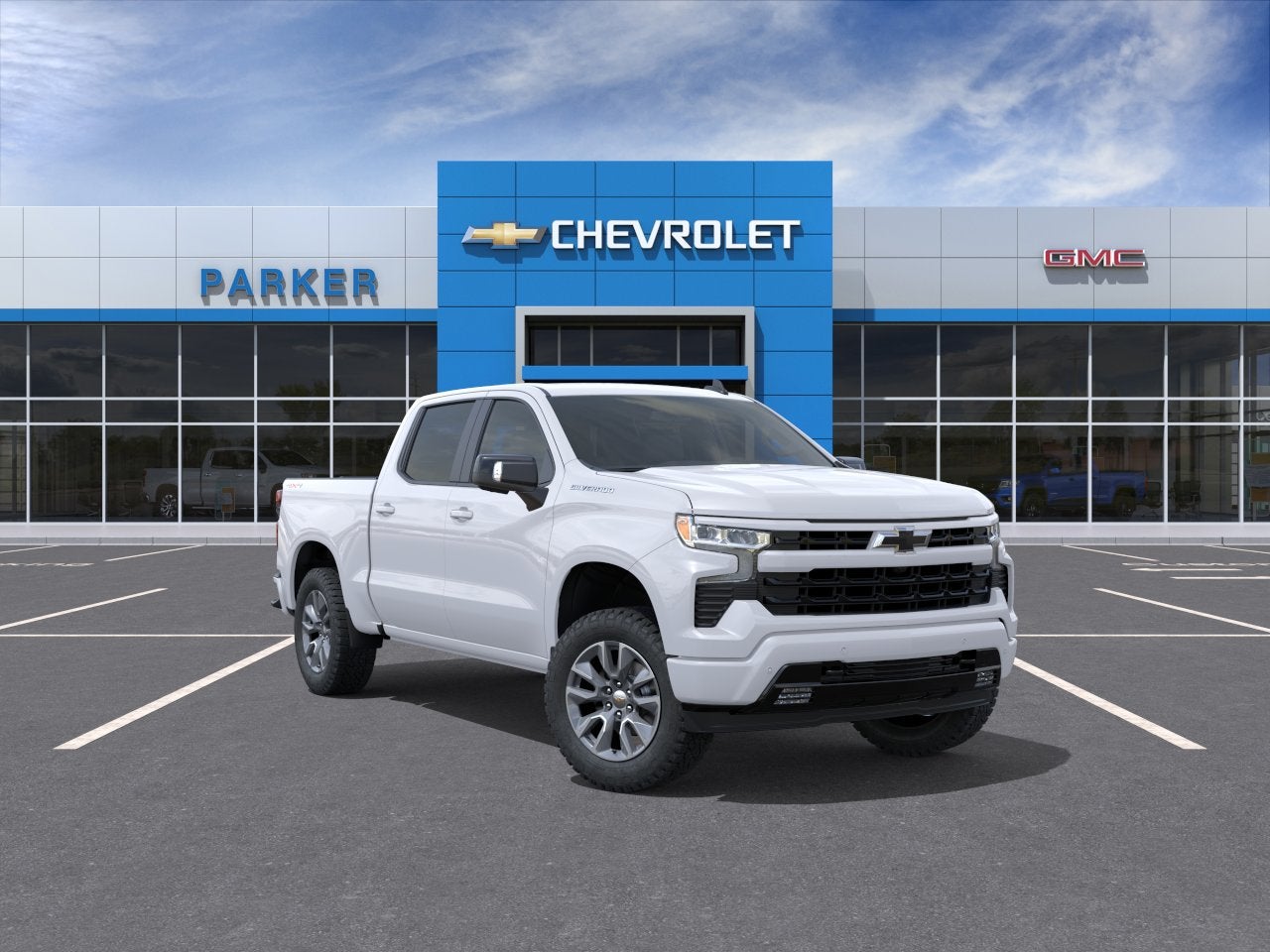 2026 Chevrolet Silverado 1500 RST in Summit White — front three-quarter view