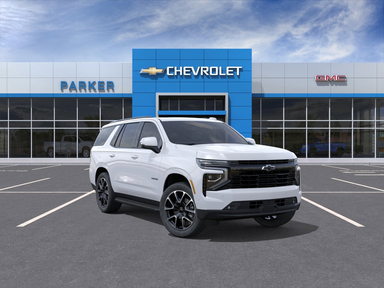 2026 Chevrolet Tahoe RST in Summit White — front three-quarter view