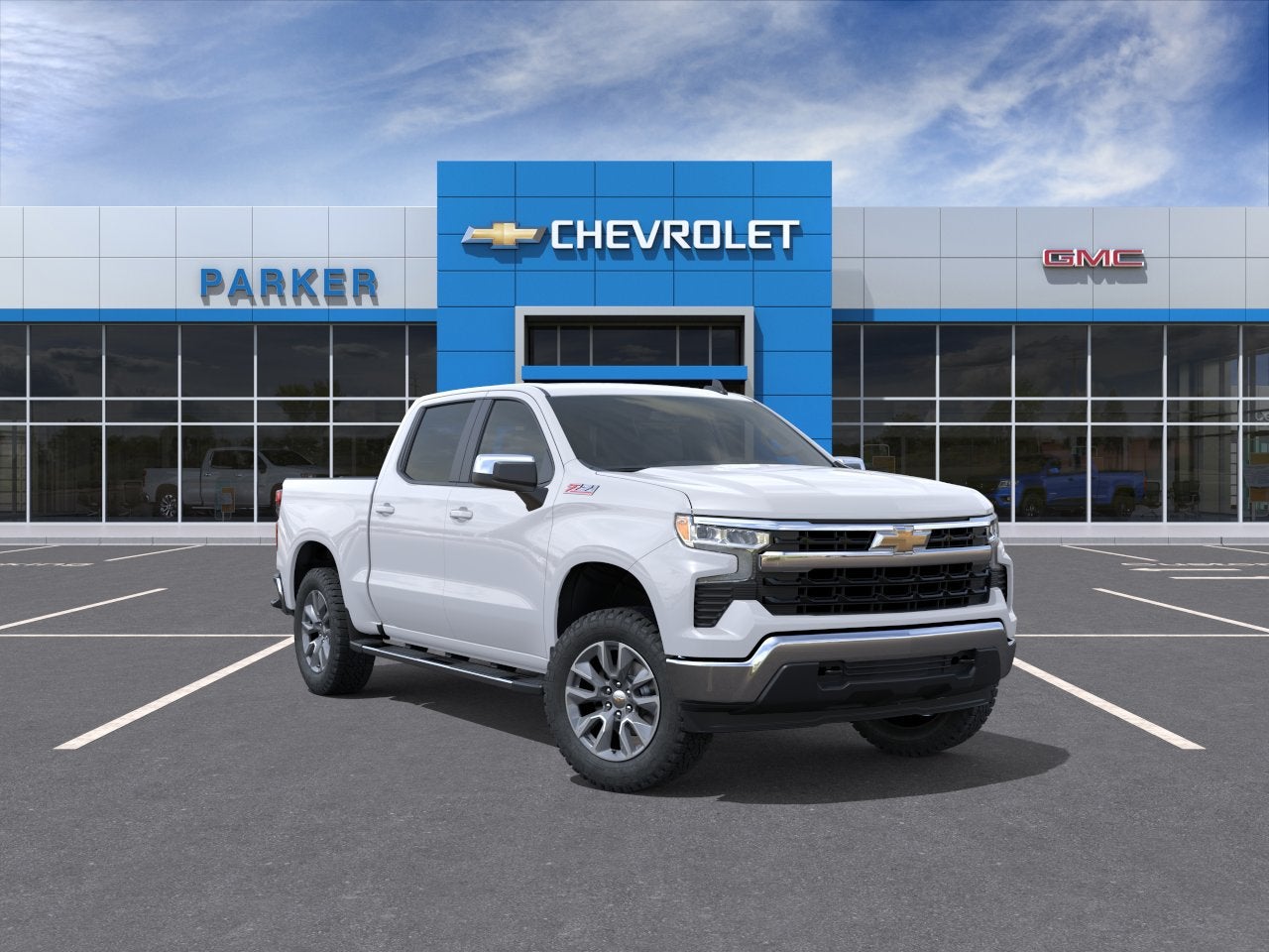 2026 Chevrolet Silverado 1500 LT in Summit White — front three-quarter view
