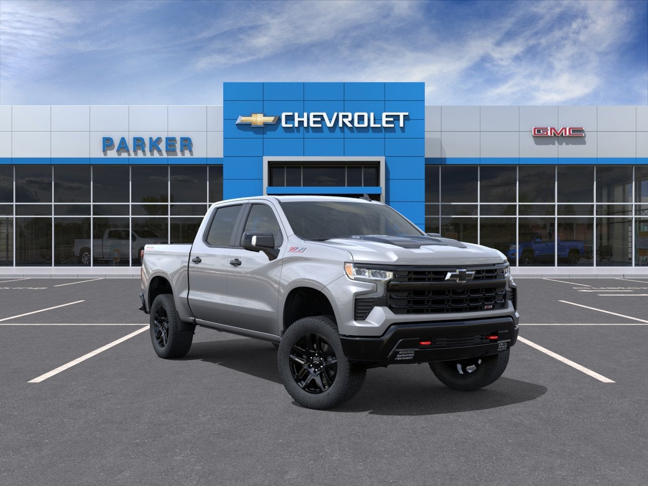 2026 Chevrolet Silverado 1500 LT Trail Boss in Sterling Gray Metallic — front three-quarter view