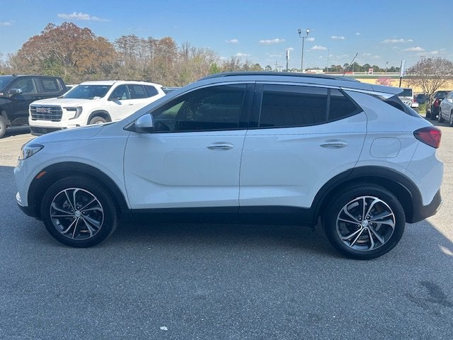 2022 Buick Encore GX Essence in Summit White — front three-quarter view