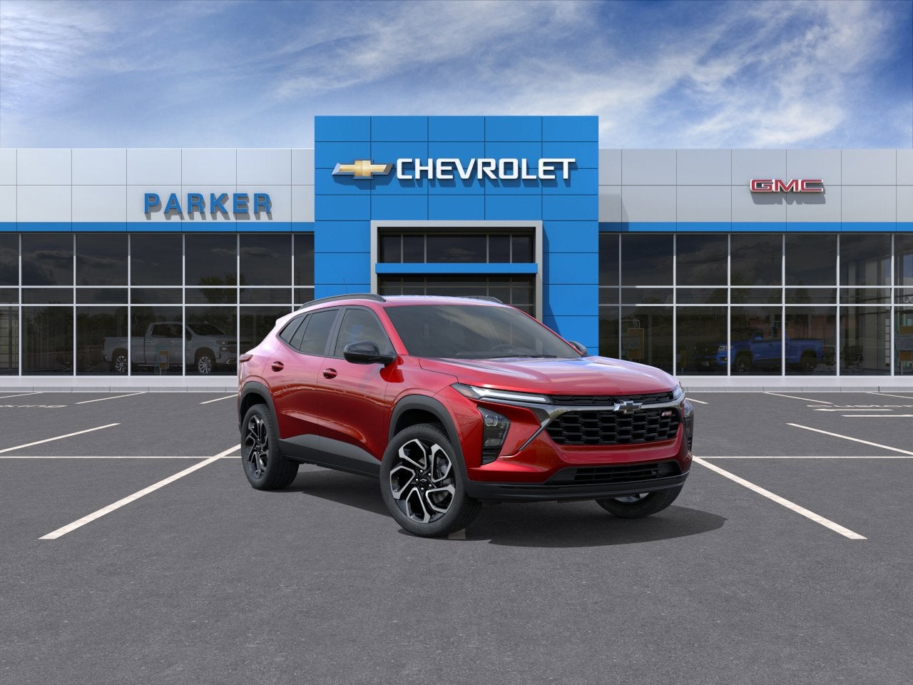 2026 Chevrolet Trax 2RS in Apex Red — front three-quarter view